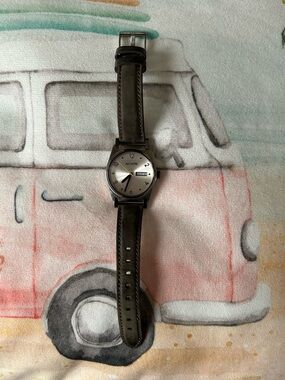 Nixon Jane Dark Brown Genuine Leather Strap Watch
